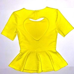 Forever 21 yellow ruffle blouse